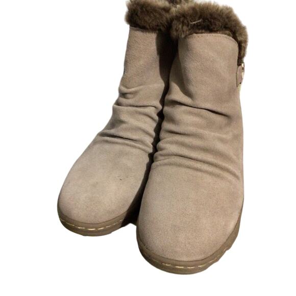 NWT Naturalizer Boot Leather With Faux Fur Brown Zip Side Size 8.5 M - Picture 6 of 16